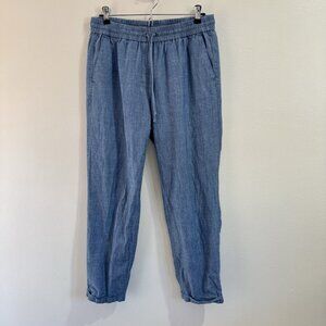 J. Crew Pants 6T Tall Jogger Chambray Blue 100% Cotton Pull On Beach Lagen